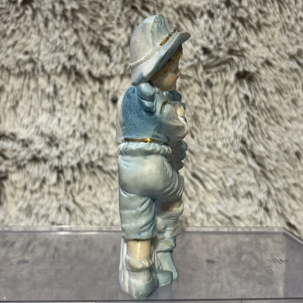 Pair Antique Bisque‎ Porcelain Victorian Boy & Girl Children Child Spill Vases